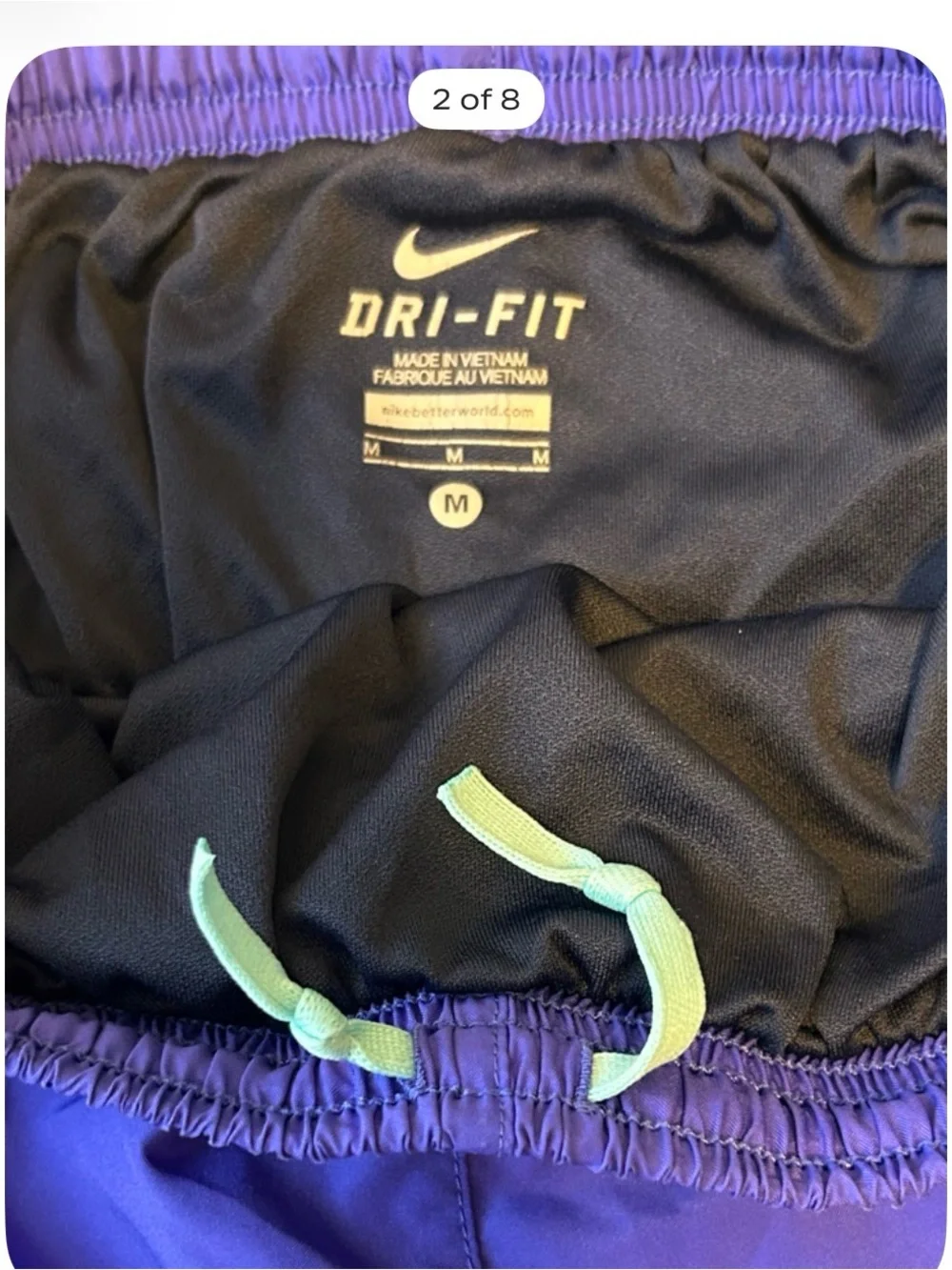 Nike Dri-Fit Women's Royal Blue Athletic Shorts with Teal Trim M, NWOT